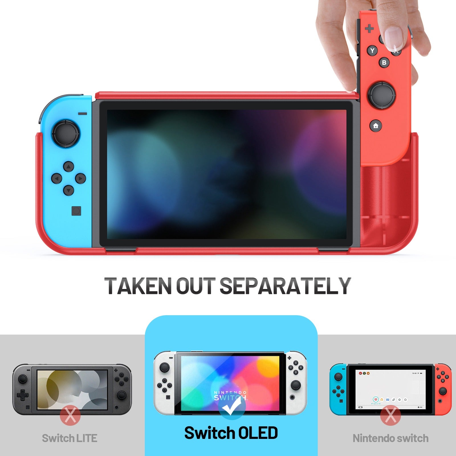 Shockproof Case Anti-Drop Cover for Nintendo Switch OLED Game Console Ergonomic Grip Protective Case (Type A) Shockproof Case Anti-Drop Cover for Nintendo Switch OLED Game Console Ergonomic Grip Protective Case (Type A)